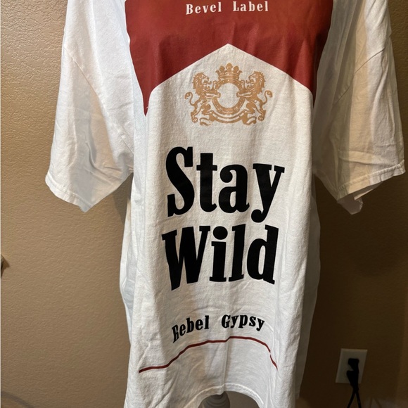 Bevel Label Tee/ T-Shirt Dress Medium Cowgirl White Mini Stay Wild Classic - Picture 9 of 16